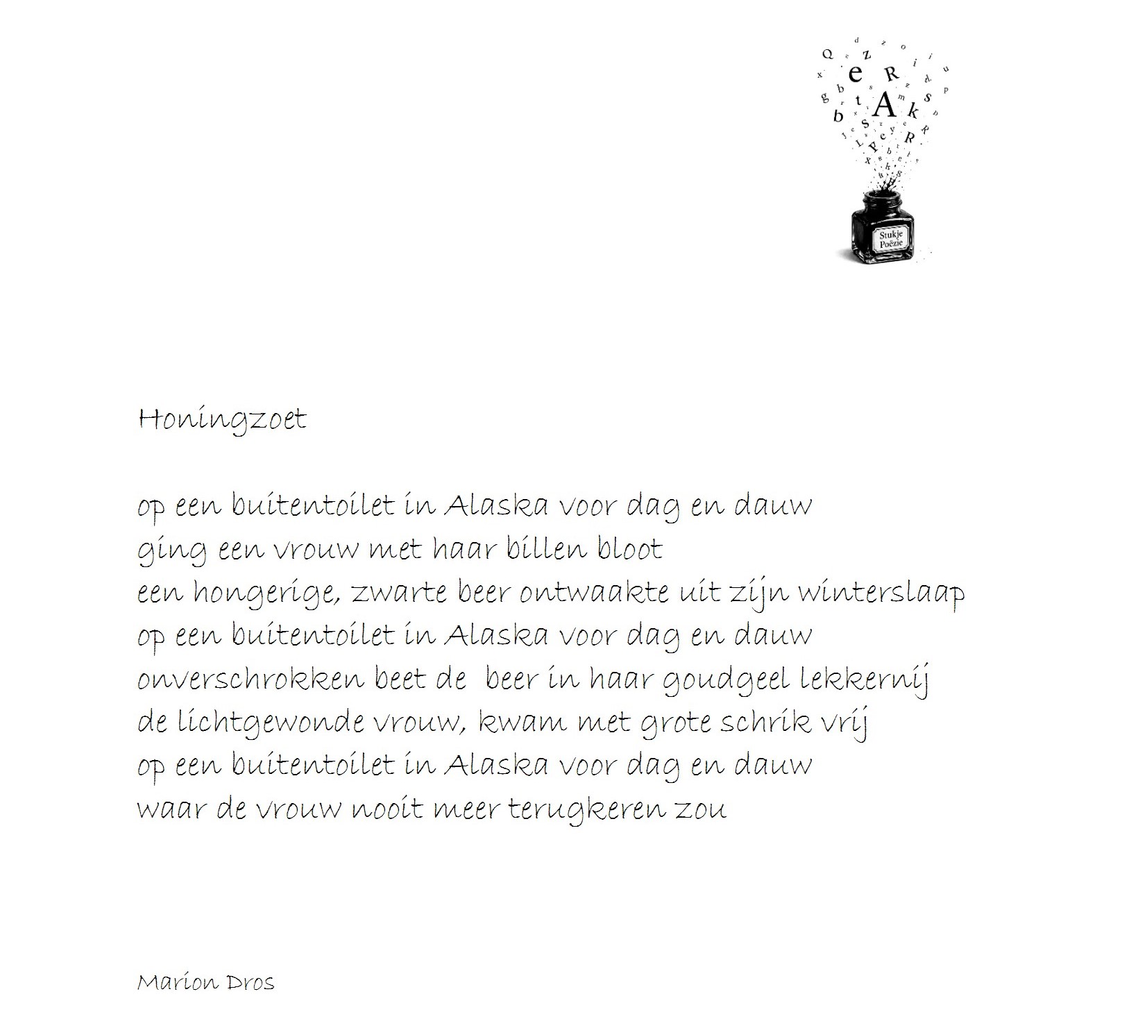 Gedicht Honingzoet conv 1