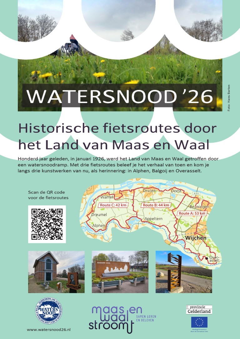 Maas en Waal stroomt fietsroute poster conv 1 Middel