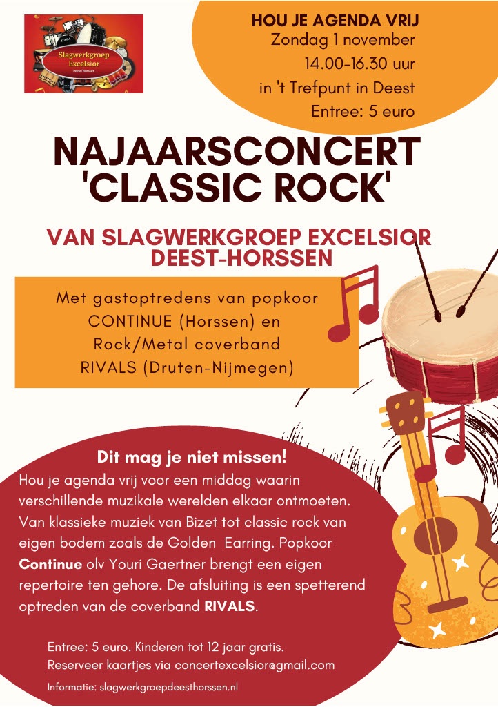 Najaarsconcert slagwerkgroep excelcior